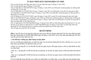 Quyết định 69/2008/QĐ-UBND sửa đổi Quy định mức giá các loại đất