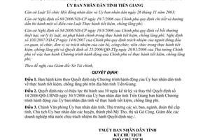 Quyết định 33/2008/QĐ-UBND thực hành tiết kiệm chống lãng phí Tiền Giang