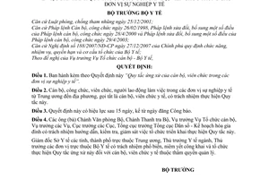 Quyết định 29/2008/QĐ-BYT Quy tắc ứng xử của cán bộ, viên chức trong các đơn vị sự nghiệp y tế