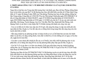 Báo cáo 826/BC-BYT tổng hợp tình hình thiệt hại y tế và công tác phòng, chống khắc phục hậu quả mưa lũ bão 4