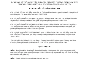 Quyết định 48/2008/QĐ-UBND theo dõi chương trình mục tiêu quốc gia giảm nghèo 2006 2010 Đồng Nai