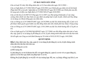 Quyết định 40/2008/QĐ-UBND lệ phí đăng ký cư trú chứng minh nhân dân Bình Dương