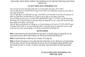 Quyết định 46/2008/QĐ-UBND cấp giấy phép xây dựng các công trình trạm thu, phát sóng  thông tin di động ở các đô thị