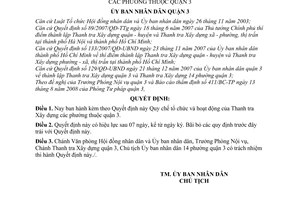 Quyết định 04/2008/QĐ-UBND quy chế tổ chức và hoạt động của Thanh tra xây dựng các phường thuộc quận 3