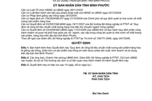 Quyết định 47/2008/QĐ-UBND công bố tiêu chuẩn chất lượng sản phẩm