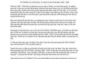 Chỉ thị 20/CT-UBND năm 2008 nhiệm vụ giáo dục đào tạo tỉnh Tiền Giang