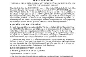 Kế hoạch liên ngành 7575/KHLN/BGDĐT-BVHTTDL-TUĐTN triển khai thi đua “xây dựng trường học thân thiện, học sinh tích cực” 2008-2013