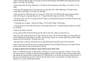 Thông báo 366/TB-BGDĐT tổ chức Hội thi tiếng hát sinh viên toàn quốc lần thứ X 2008 Hội nghị phong trào tiếng hát sinh viên 1991-2008