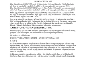 Chỉ thị 06/2008/CT-UBND xây dựng kế hoạch phát triển kinh tế - xã hội huyện dự toán ngân sách năm 2009 huyện Hóc Môn