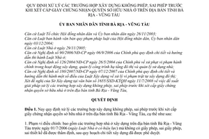 Quyết định 54/2008/QĐ-UBND xử lý trường hợp xây dựng không phép