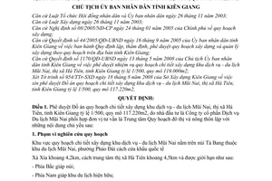 Quyết định 1994/QÐ-UB phê duyệt Đồ án quy hoạch chi tiết xây dựng khu dịch vụ - du lịch Mũi Nai, thị xã Hà Tiên, tỉnh Kiên Giang tỷ lệ 1/500
