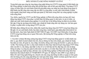 Chỉ thị 87/2008/CT-BNN tăng cường ứng dụng công nghệ thông tin quản lý điều hành Bộ Nông nghiệp Phát triển nông thôn