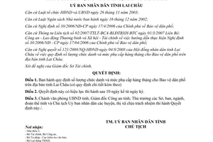 Quyết định 14/2008/QĐ-UBND số lượng chức danh mức phụ cấp hàng tháng bảo vệ dân phố Lai Châu