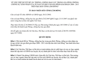 Quyết định 2244/QĐ-UBND 2008 đề án phòng chống bạo lực trong gia đình Lâm Đồng