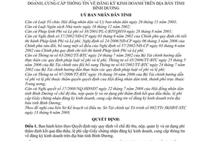 Quyết định 44/2008/QĐ-UBND quy định chế độ thu, nộp, quản lý và sử dụng phí thẩm định kết qủa đấu thầu, lệ phí cấp giấy chứng nhận đăng ký kinh doanh