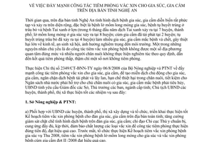 Chỉ thị 20/2008/CT.UBND tiêm phòng vắc xin cho gia súc gia cầm Nghệ An