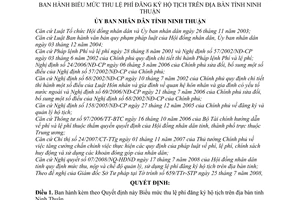 Quyết định 216/2008/QĐ-UBND  Biểu mức thu lệ phí đăng ký hộ tịch trên địa bàn tỉnh Ninh Thuận