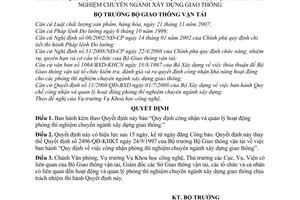 Quyết định 14/2008/QĐ-BGTVT quy định công nhận và quản lý hoạt động phòng thí nghiệm chuyên ngành xây dựng giao thông