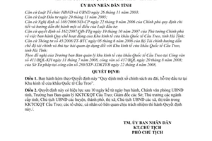 Quyết định 26/2008/QĐ-UBND Quy định chính sách ưu đãi, hỗ trợ đầu tư tại Khu kinh tế cửa khẩu