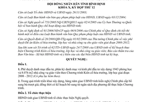 Nghị quyết 10/2008/NQ-HĐND kiên cố hóa trường học nhà công vụ giáo viên Bình Định