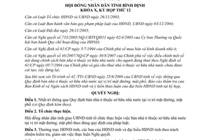 Nghị quyết 05/2008/NQ-HĐND bán nhà  sở hữu nhà nước mặt đường mặt phố Bình Định