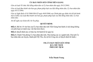 Quyết định 2523/QĐ-UBND năm 2008 bãi bỏ văn bản Ủy ban nhân dân Tiền Giang không còn phù hợp