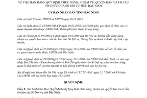 Quyết định 125/2008/QĐ-UBND chức năng nhiệm vụ quyền hạn cơ cấu tổ chức Sở Nội vụ Bắc Ninh
