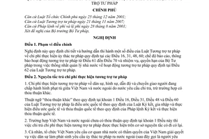 Nghị định 92/2008/NĐ-CP hướng dẫn thi hành Luật Tương trợ tư pháp