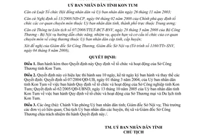 Quyết định 35/2008/QĐ-UBND tổ chức hoạt động Sở Công Thương tỉnh Kon Tum