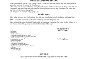 Quyết định 29/2008/QĐ-BCT quy định quản lý nguồn than trôi nổi trên địa bàn tỉnh Quảng Ninh