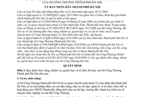 Quyết định 03/2008/QĐ-UBND Quy định chức năng, nhiệm vụ, quyền hạn và tổ chức bộ máy của Sở Công Thương Thành phố Hà Nội