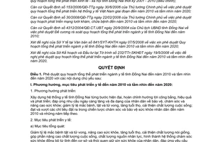 Quyết định 2775/QĐ-UBND 2008 quy hoạch tổng thể phát triển ngành y tế Đồng Nai 2010 tầm nhìn 2020