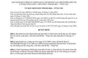 Quyết định 56/2008/QĐ-UBND chính sách chế độ đào tạo bồi