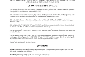 Quyết định 28/2008/QĐ-UBND xử lý nhà ở công trình bảo vệ lưới điện cao áp An Giang