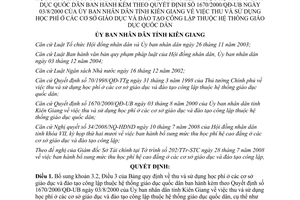 Quyết định 27/2008/QĐ-UBND thu sử dụng học phí giáo dục đào tạo công lập Kiên Giang