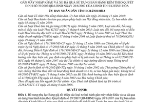 Quyết định 56/2008/QĐ-UBND bổ sung bảng giá tối thiểu các loại xe hai bánh gắn