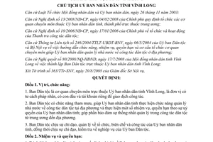 Quyết định 1630/QĐ-UBND 2008 chức năng nhiệm vụ Ban dân tộc Vĩnh Long