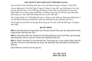 Quyết định 2106/QĐ-UBND 2008 chương trình phổ biến giáo dục pháp luật Kiên Giang