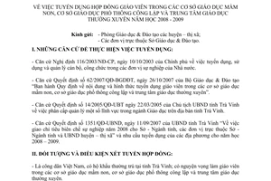 Hướng dẫn 17/HD-SGD&ĐT tuyển dụng hợp đồng giáo viên trong cơ sở giáo dục mầm