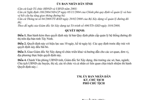 Quyết định 74/2008/QĐ-UBND phân cấp quản lý hệ thống đường đô thị