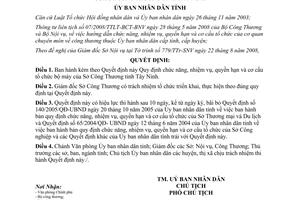 Quyết định 73/2008/QĐ-UBND chức năng nhiệm vụ quyền hạn Sở Công Thương Tây Ninh
