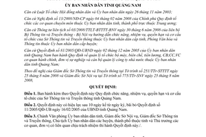 Quyết định 30/2008/QĐ-UBND quyền hạn cơ cấu Sở Thông tin Truyền thông Quảng Nam