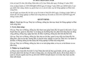 Quyết định 1965/QĐ-UBND thành lập chi cục thủy lợi phòng chống lụt bão Thừa Thiên Huế 2008
