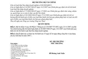 Quyết định 62/2008/QĐ-BTC bãi bỏ điểm 8 mục III Phần C Thông tư 134/2007/TT-BTC