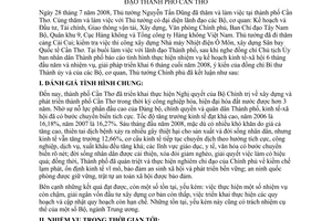 Thông báo 189/TB-VPCP kết luận Thủ tướng Nguyễn Tấn Dũng làm việc lãnh đạo thành phố Cần Thơ