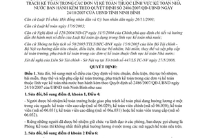 Quyết định 1466/2008/QĐ-UBND sửa đổi quy định kế toán trưởng Ninh Bình