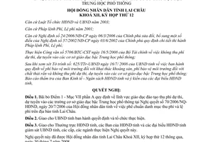 Nghị quyết 124/2008/NQ-HĐND bãi bỏ thu phí dự thi dự tuyển vào các cơ sở giáo dục Lai Châu