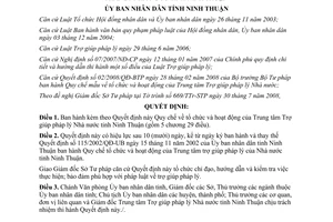 Quyết định 202/2008/QĐ-UBND Quy chế tổ chức hoạt động Trung tâm Trợ giúp pháp lý