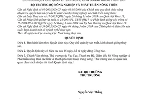 Quyết định 85/2008/QĐ-BNN quy chế quản lý sản xuất, kinh doanh giống thuỷ sản