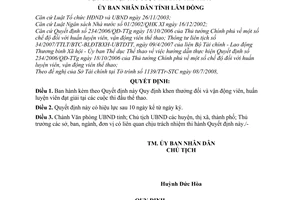 Quyết định 34/2008/QĐ-UBND  khen thưởng vận động viên, huấn luyện viên đạt giải tại các cuộc thi đấu thể thao
